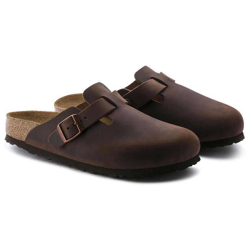 Birkenstock Boston Oiled Leather Clogs (Regular) - Tobacco Brown / 41r | Half-Moon Outfitters