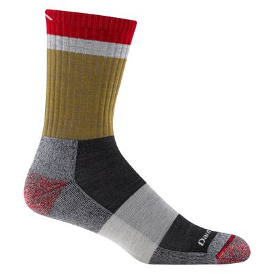 Darn Tough Heady Stripe Micro Crew Lightweight Hiking Sock for Men Ash