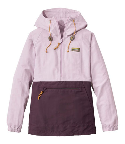 L.L.Bean Mountain Classic Anorak, Colorblock for Women Lavendar Ice/Eggplant