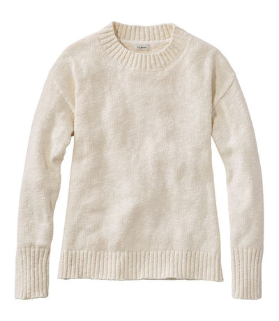 L.L.Bean Cotton Ragg Crewneck Sweater for Women Cream