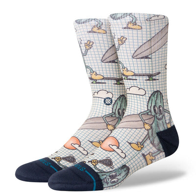 Stance Feeling Pickled Poly Blend Crew Socks Cream