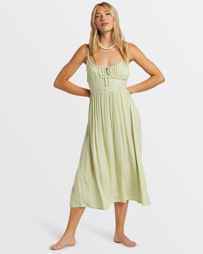 Billabong Texas Beach Midi Dress for Women Willow