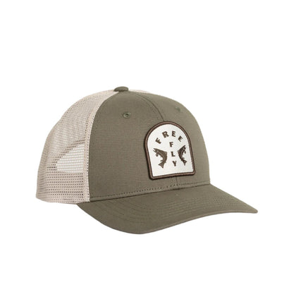 Free Fly Apparel Doubled Up Trucker Hat Capers Green #color_capers-green