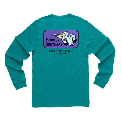 Howler Brothers Long Sleeve T-Shirt for Men Pelican Badge : Ultramarine