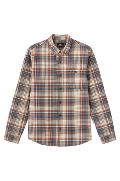 O'Neill Winslow Plaid Flannel Standard Fit Shirt for Men Chocolate Chip