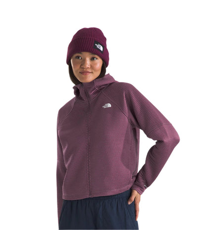 The North Face Womens DOTKNIT Thermal Full-Zip Hoodie Midnight Mauve