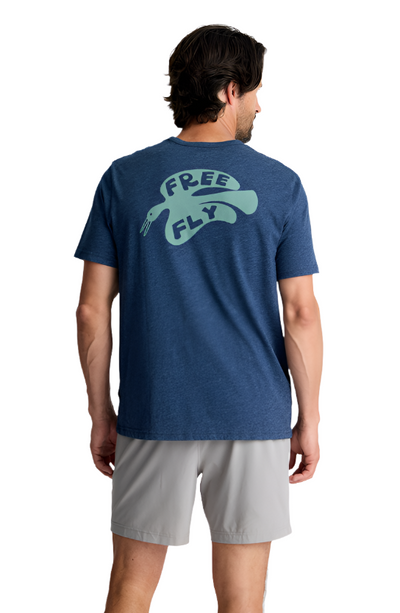 Free Fly Apparel High Flyer Pocket Tee for Men Heather Navy