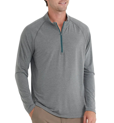 Free Fly Apparel Bamboo Flex Quarter Zip Pullover for Men Heather Graphite