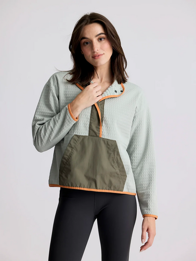 Free Fly Apparel Gridback Fleece Snap Pullover for Women Desert Sage