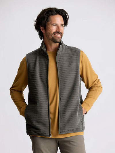 Free Fly Apparel Gridback Fleece Vest for Men Dark Olive