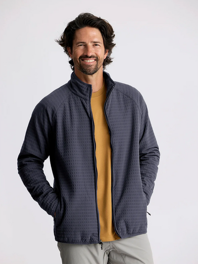 Free Fly Apparel Gridback Fleece Jacket for Men Storm Cloud