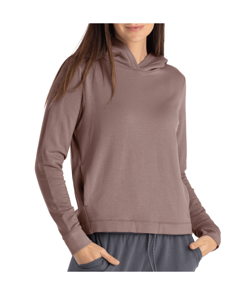 Bamboo Lightweight Fleece Cropped Hoodie for Women – Half-Moon Outfitters