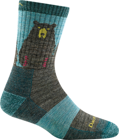 Darn Tough Bear Town Micro Crew Lightweight Hiking Socks for Women Aqua #color_aqua