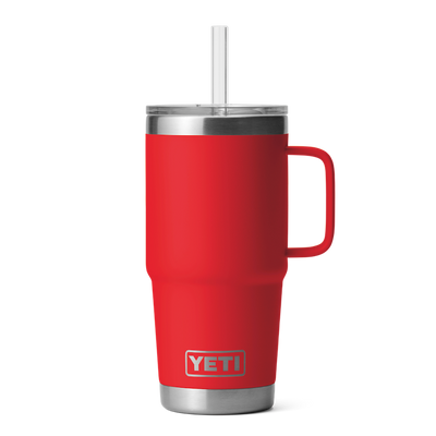 Yeti Rambler 25oz Mug with Straw Lid Rescue Red