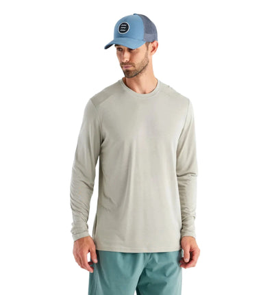 Free Fly Apparel Bamboo Lightweight Long Sleeve Shirt for Men Sandstone #color_sandstone